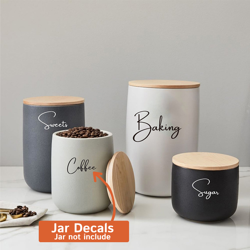 Kitchen Baking Canisters - Decalque apenas 8 peças de organização