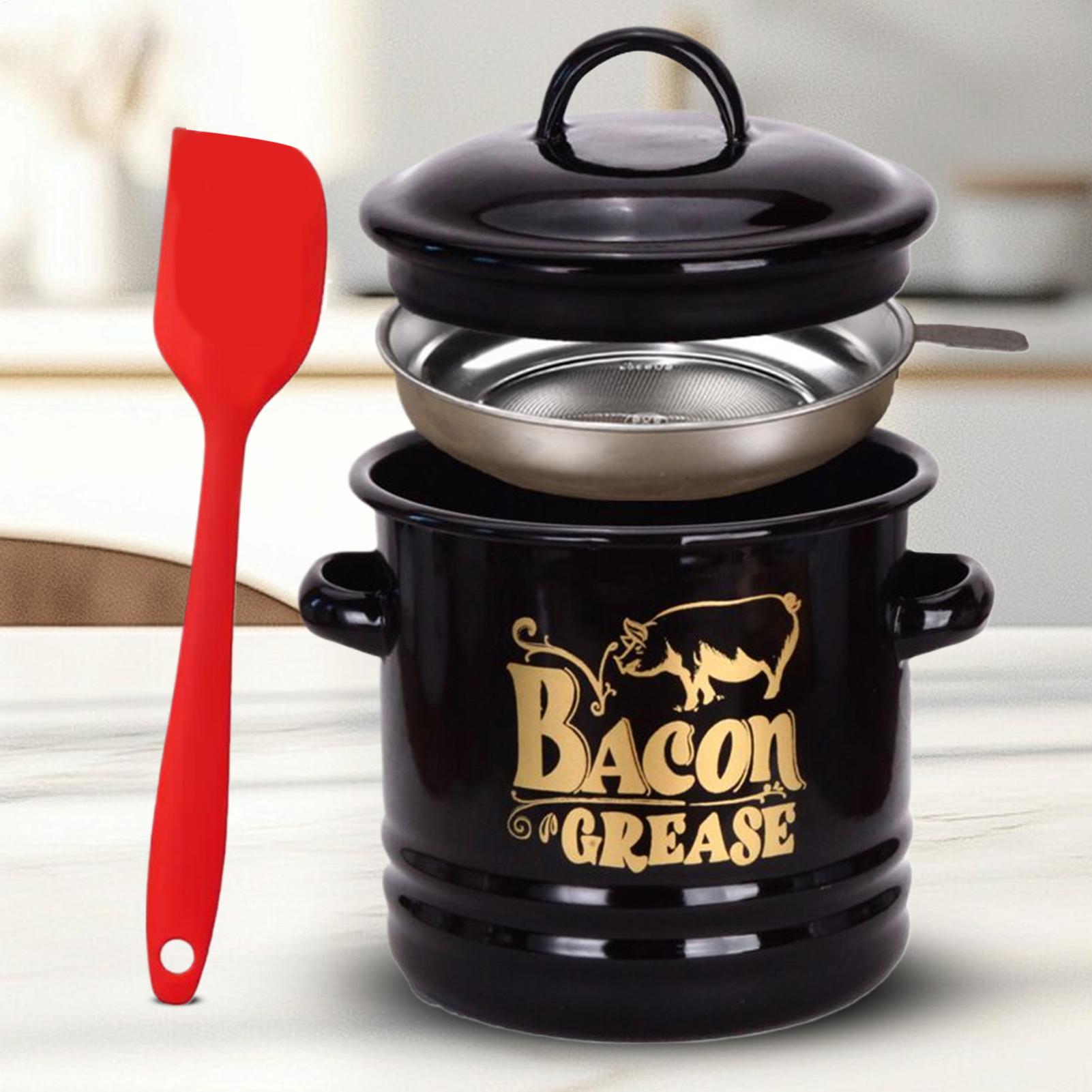 Kitchen Baking Canisters - Recipiente de graxa de bacon 1200ml,