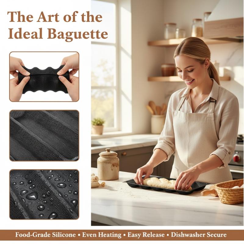 Kitchen Essentials Baking Tray - Forma Antiaderente para Pão Francês com