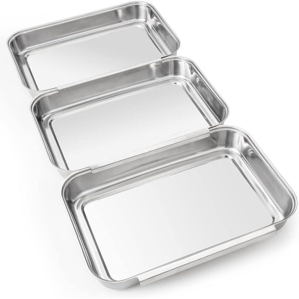 Kitchen Baking Station - Conjunto de 3 Bandejas de Aço