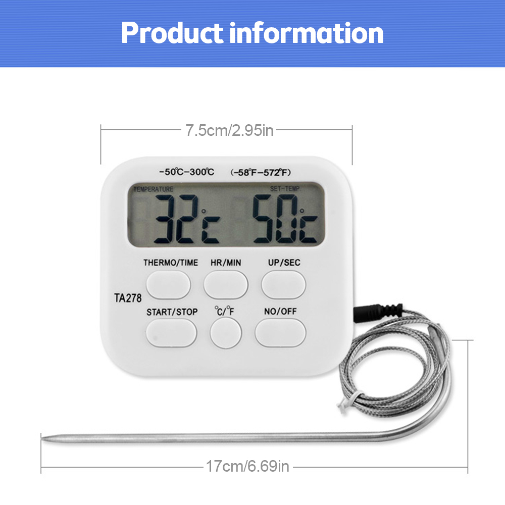 Ta278 termômetro digital de co - Kitchen Baking Station avaliação e preço